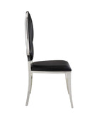 Cyrene Side Chair 2Pc, Black Faux Leather Acme