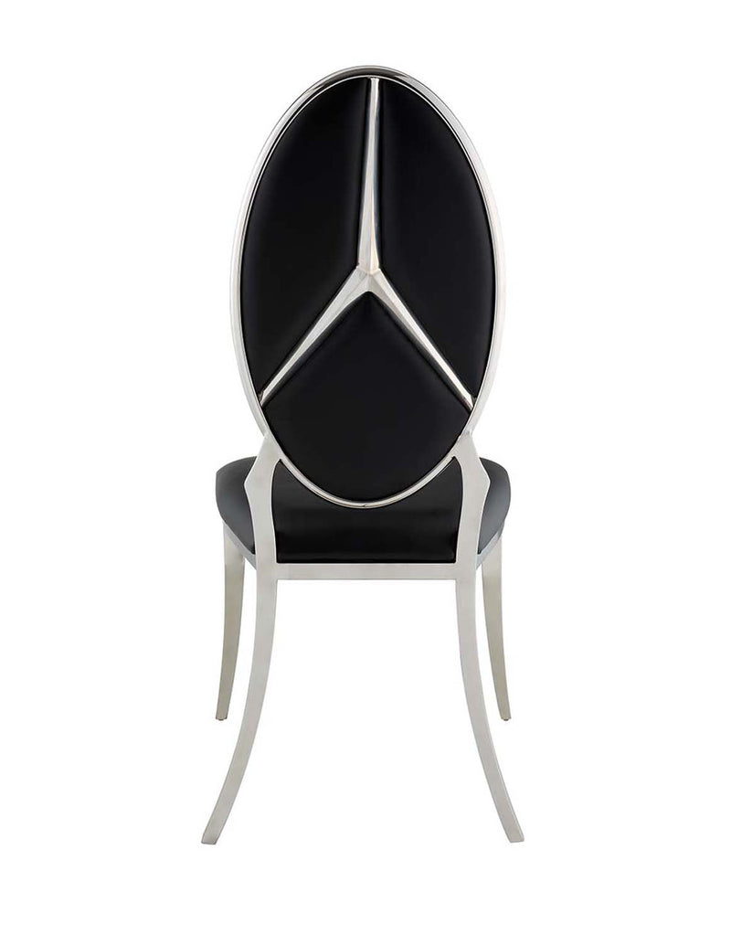Cyrene Side Chair 2Pc, Black Faux Leather Acme