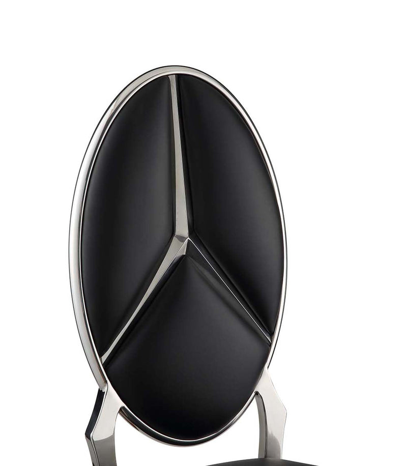 Cyrene Side Chair 2Pc, Black Faux Leather Acme