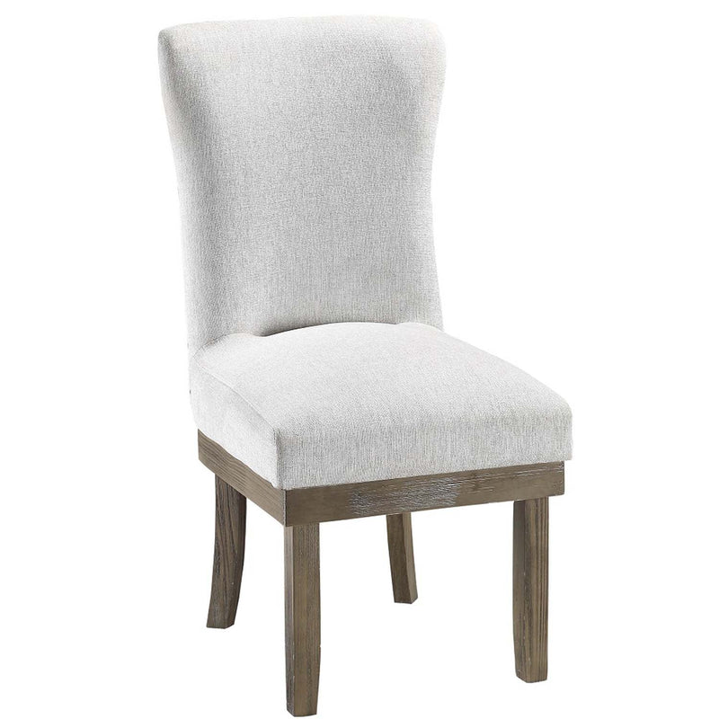 Landon Side Chair 2Pc, Gray Linen & Salvage Gray Finish Acme