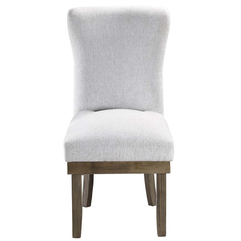 Landon Side Chair 2Pc, Gray Linen & Salvage Gray Finish Acme