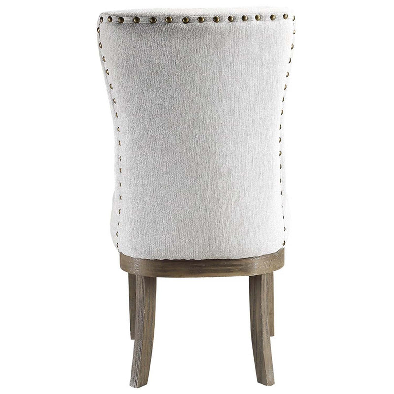 Landon Side Chair 2Pc, Gray Linen & Salvage Gray Finish Acme