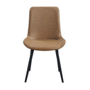 Abiram Side Chair 2Pc, Brown Faux Leather Acme