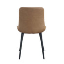 Abiram Side Chair 2Pc, Brown Faux Leather Acme