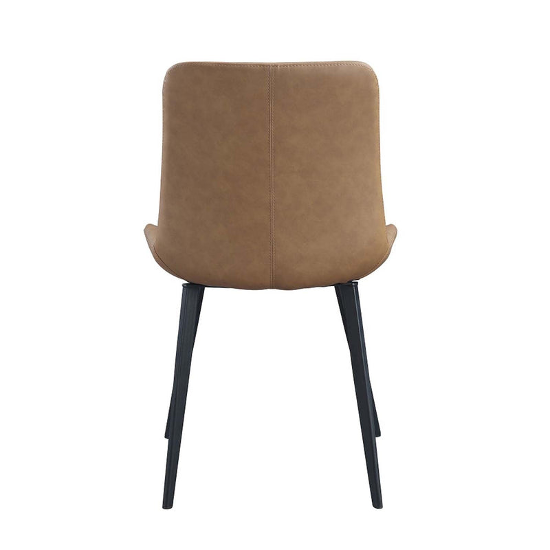 Abiram Side Chair 2Pc, Brown Faux Leather Acme