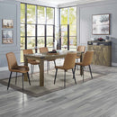 Abiram Side Chair 2Pc, Brown Faux Leather Acme