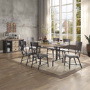 Edina Side Chair 2Pc, Gray Fabric, Oak & Sandy Black Finish Acme
