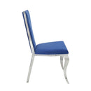 Azriel Side Chair 2Pc, Blue Velvet & Mirroed Silver Finish Acme