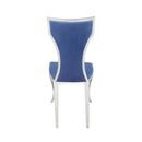 Azriel Side Chair 2Pc, Blue Velvet & Mirroed Silver Finish Acme