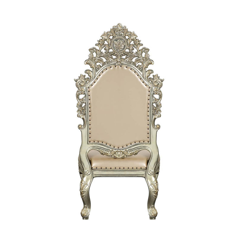 Sorina Side Chair 2Pc, Faux Leather & Antique Gold Finish Acme