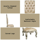 Sorina Side Chair 2Pc, Faux Leather & Antique Gold Finish Acme