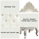 Adara Side Chair 2Pc, Pearl White Faux Leather & Antique White Finish Acme