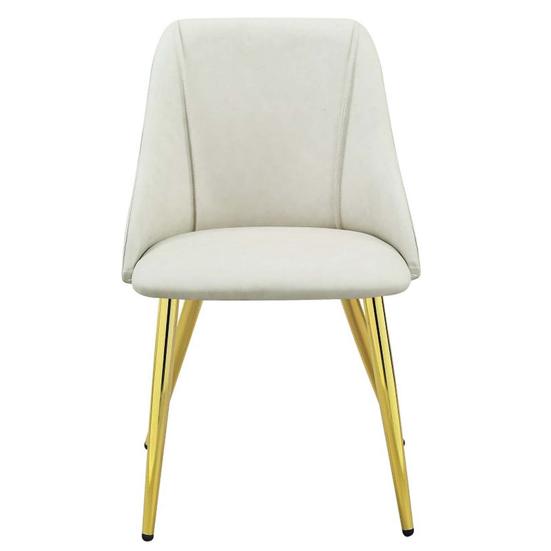Gaines Side Chair 2Pc, White Faux Leather Acme