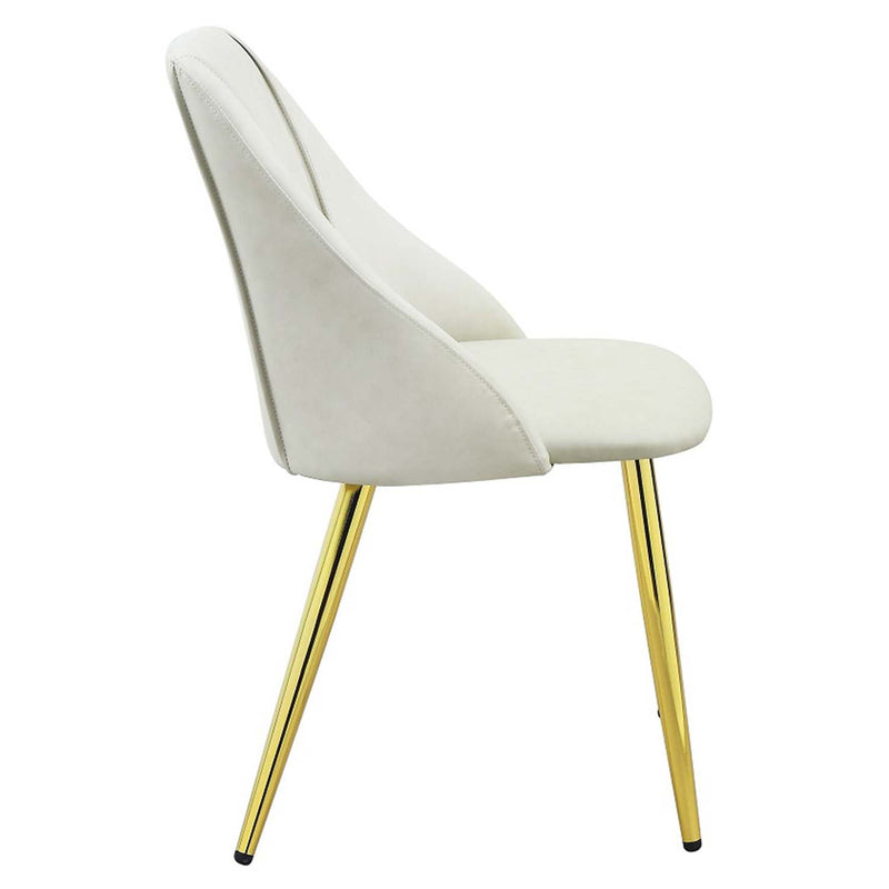 Gaines Side Chair 2Pc, White Faux Leather Acme