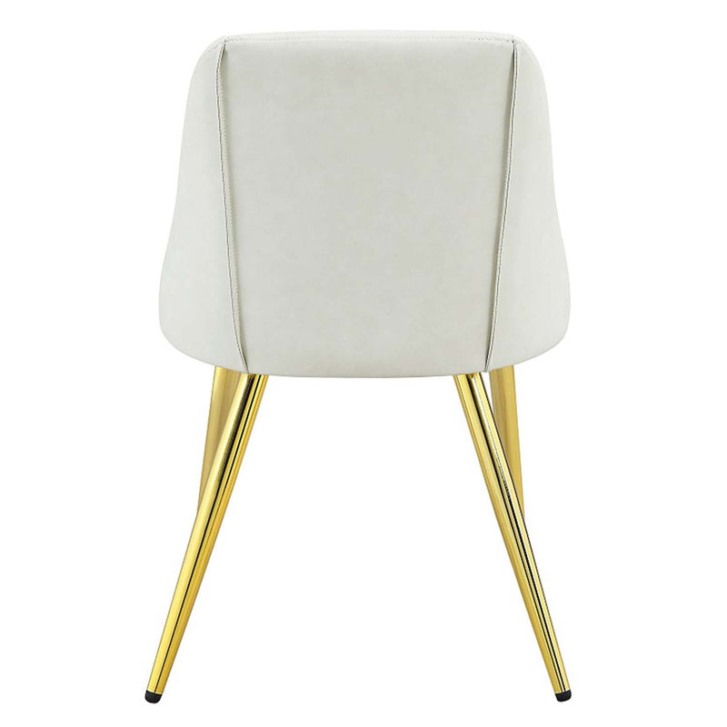 Gaines Side Chair 2Pc, White Faux Leather Acme