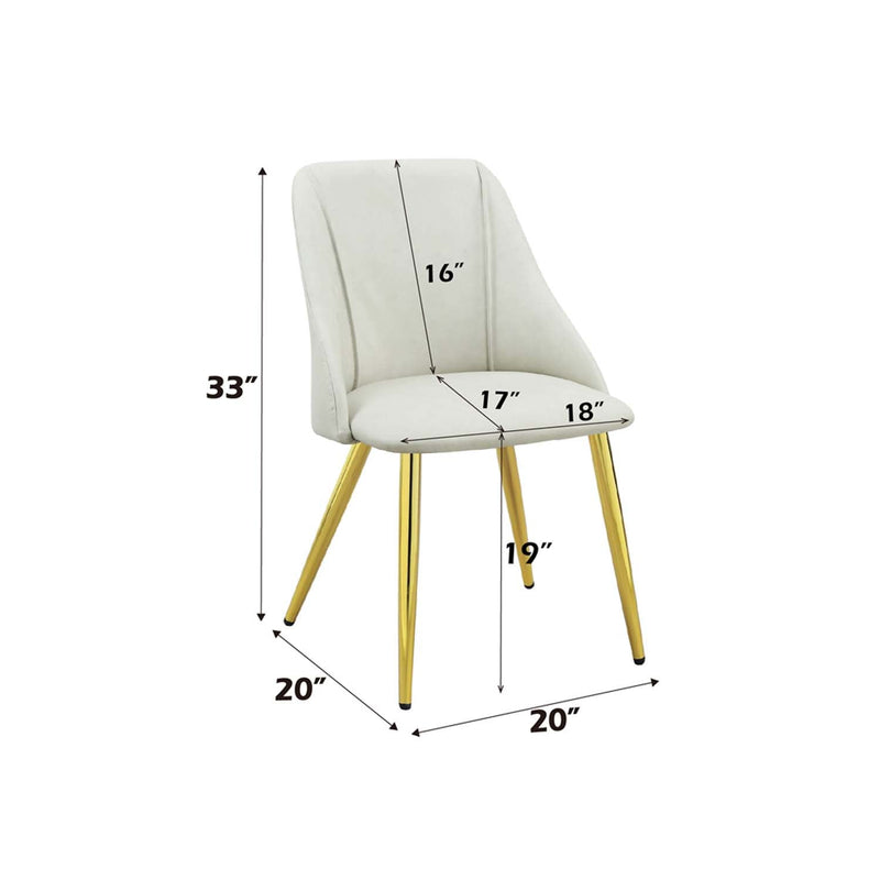 Gaines Side Chair 2Pc, White Faux Leather Acme