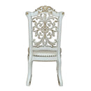 Vendome Side Chair 2Pc, Faux Leather & Antique Pearl Finish Acme