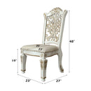 Vendome Side Chair 2Pc, Faux Leather & Antique Pearl Finish Acme