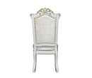 Vendome Side Chair 2Pc, Faux Leather & Antique Pearl Finish Acme
