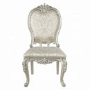 Bently Side Chair 2Pc, Fabric & Champagne Finish Acme