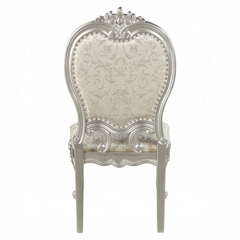 Bently Side Chair 2Pc, Fabric & Champagne Finish Acme
