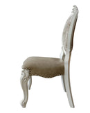 Versailles Side Chair 2Pc, Faux Leather & Bone White Finish Acme