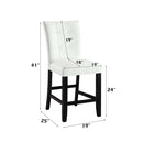 Hussein Counter Height Chair 2Pc, White Faux Leather & Black Finish Acme