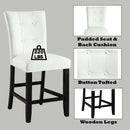 Hussein Counter Height Chair 2Pc, White Faux Leather & Black Finish Acme