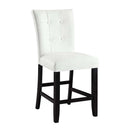 Hussein Counter Height Chair 2Pc, White Faux Leather & Black Finish Acme