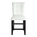 Hussein Counter Height Chair 2Pc, White Faux Leather & Black Finish Acme