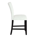 Hussein Counter Height Chair 2Pc, White Faux Leather & Black Finish Acme