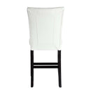 Hussein Counter Height Chair 2Pc, White Faux Leather & Black Finish Acme