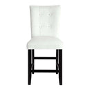 Hussein Counter Height Chair 2Pc, White Faux Leather & Black Finish Acme