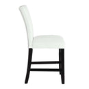 Hussein Counter Height Chair 2Pc, White Faux Leather & Black Finish Acme