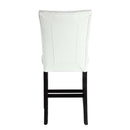 Hussein Counter Height Chair 2Pc, White Faux Leather & Black Finish Acme