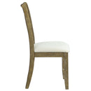 Karsen Side Chair 2Pc, Beige Linen & Rustic Oak Finish Acme