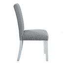 Lanton Side Chair 2Pc, Gray Linen & Antique White Finish Acme