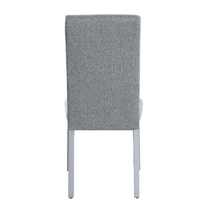 Lanton Side Chair 2Pc, Gray Linen & Antique White Finish Acme