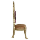 Bernadette Side Chair 2Pc, Pattern Fabric & Gold Finish Acme