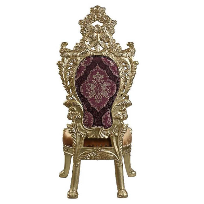 Bernadette Side Chair 2Pc, Pattern Fabric & Gold Finish Acme