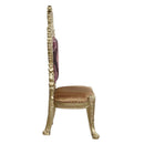 Bernadette Side Chair 2Pc, Pattern Fabric & Gold Finish Acme