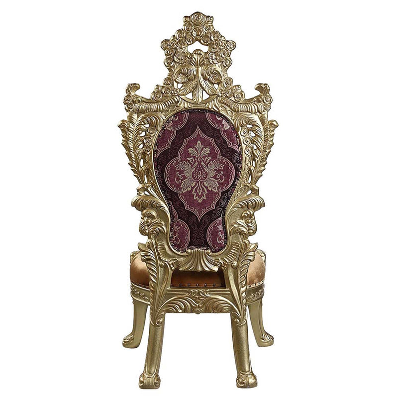 Bernadette Side Chair 2Pc, Pattern Fabric & Gold Finish Acme