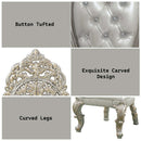 Sandoval Side Chair 2Pc, Beige Faux Leather & Champagne Finish Acme