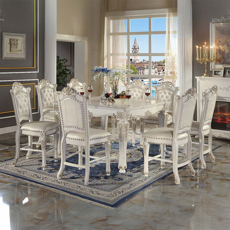 Vendome Counter Height Chair 2Pc, Antique Pearl Finish Acme