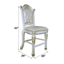 Vendome Counter Height Chair 2Pc, Antique Pearl Finish Acme