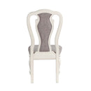 Florian Side Chair 2Pc, Gray Fabric & Antique White Finish Acme