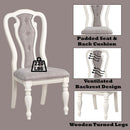 Florian Side Chair 2Pc, Gray Fabric & Antique White Finish Acme