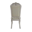 Dresden Side Chair 2Pc, Faux Leather, Fabric & Bone White Finish Acme
