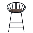 Zudora Counter Height Chair 2Pc, Faux Leather & Black Finish Acme