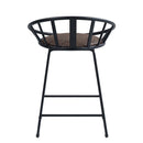 Zudora Counter Height Chair 2Pc, Faux Leather & Black Finish Acme